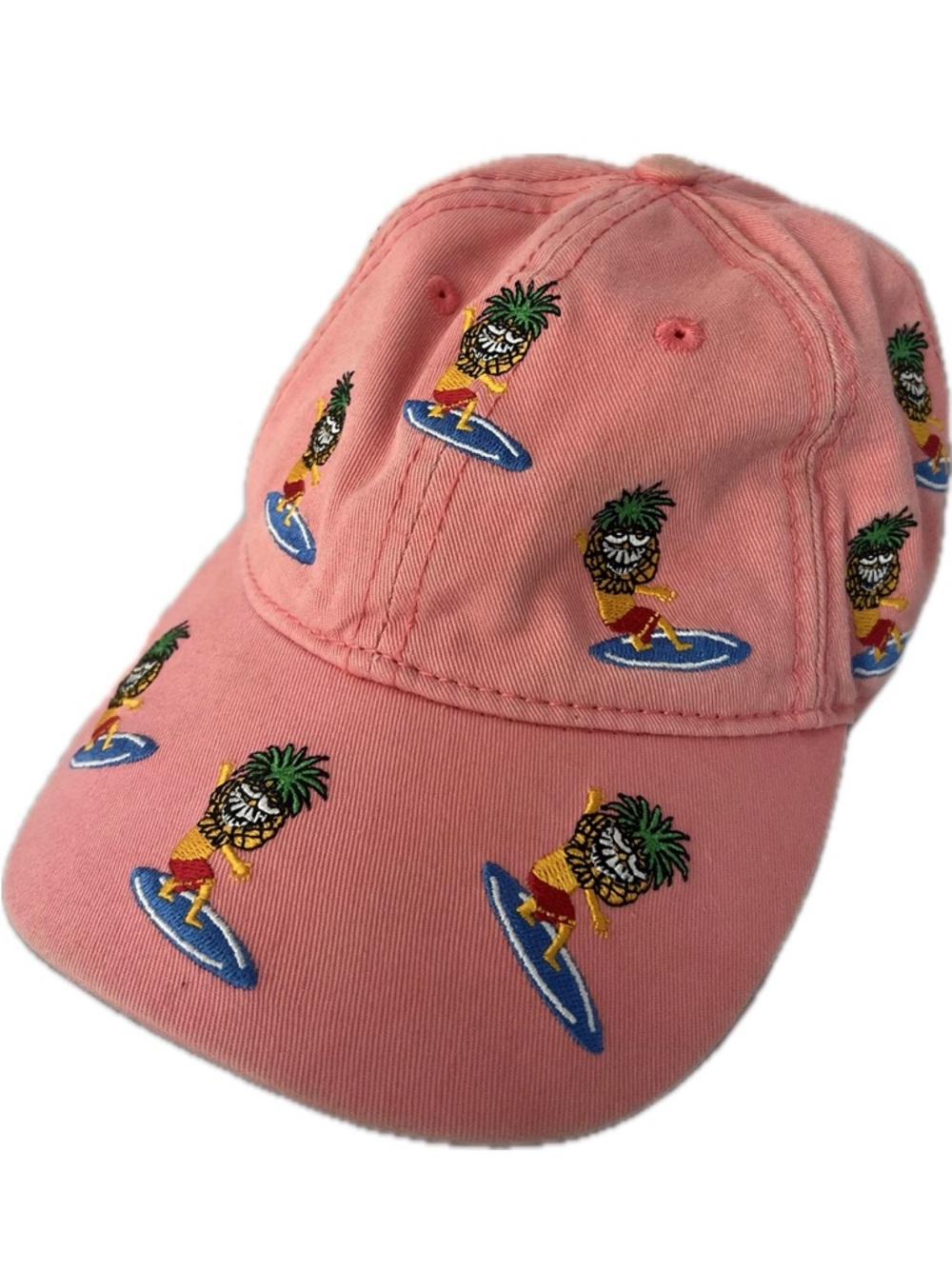 Pineapple‎ Willy's Pineapple Surfer Pink Embroidered Cotton Custom Headwear Cap